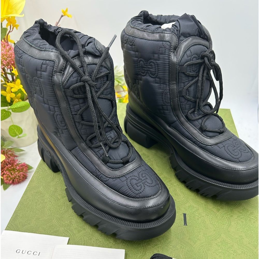 Gucci Black Quilted Rain & Snow Boots